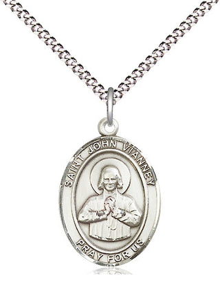 Sterling Silver Saint John Vianney Medal Religious Jewelry Engraved Catholic Saint Jewelry