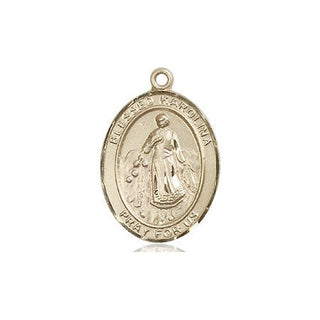 14kt Gold Filled Blessed Karolina Kozkowna Medal Engraved Catholic Saint Jewelry