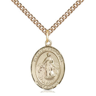 14kt Gold Filled Blessed Karolina Kozkowna Medal Religious Jewelry Engraved Catholic Saint Jewelry