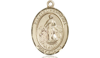 14kt Gold Blessed Karolina Kozkowna Medal Engraved Catholic Saint Jewelry