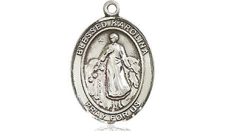 Sterling Silver Blessed Karolina Kozkowna Medal Engraved Catholic Saint Jewelry