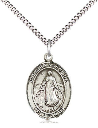 Sterling Silver Blessed Karolina Kozkowna Medal Religious Jewelry Engraved Catholic Saint Jewelry
