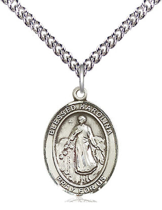 Sterling Silver Blessed Karolina Kozkowna Medal Religious Jewelry Engraved Catholic Saint Jewelry