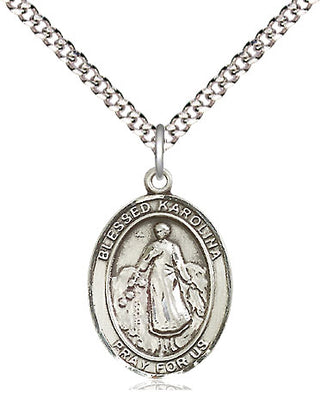Sterling Silver Blessed Karolina Kozkowna Medal Religious Jewelry Engraved Catholic Saint Jewelry