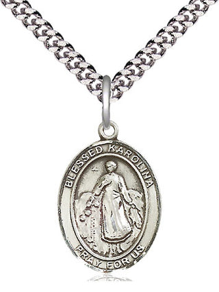 Sterling Silver Blessed Karolina Kozkowna Medal Religious Jewelry Engraved Catholic Saint Jewelry