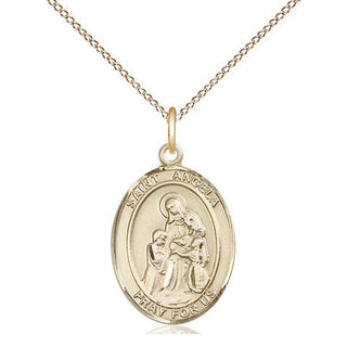 14kt Gold Filled Saint Angela Merici Medal Religious Jewelry Engraved Catholic Saint Jewelry