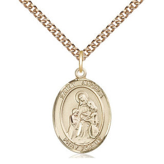 14kt Gold Filled Saint Angela Merici Medal Religious Jewelry Engraved Catholic Saint Jewelry