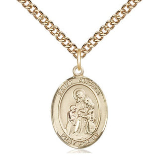 14kt Gold Filled Saint Angela Merici Medal Religious Jewelry Engraved Catholic Saint Jewelry