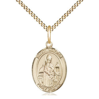 14kt Gold Filled Saint Walter of Pontnoise Medal Religious Jewelry Engraved Catholic Saint Jewelry