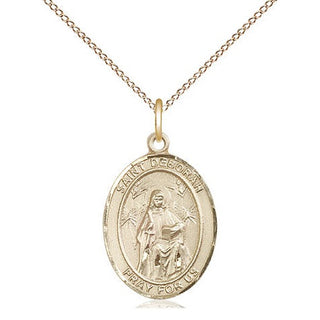 14kt Gold Saint Deborah Medal Engraved Catholic Saint Jewelry