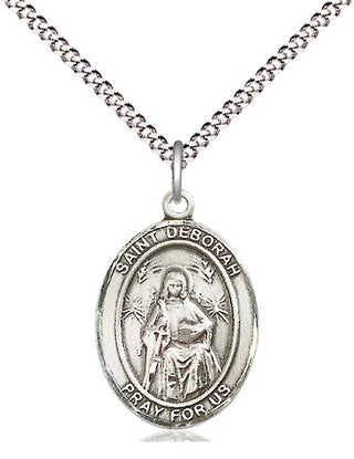 Sterling Silver Saint Deborah Medal Religious Jewelry Engraved Catholic Saint Jewelry