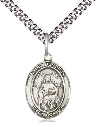 Sterling Silver Saint Deborah Medal Religious Jewelry Engraved Catholic Saint Jewelry