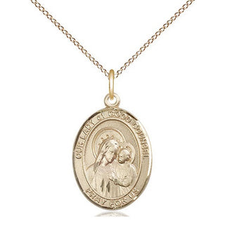 14kt Gold Filled Our Lady of Good Counsel Medal Religious Jewelry Engraved Catholic Saint Jewelry