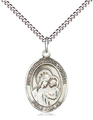 Pewter Our Lady of Good Counsel Medal Religious Jewelry Engraved Catholic Saint Jewelry