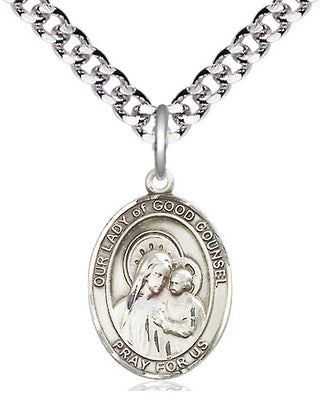 Pewter Our Lady of Good Counsel Medal Religious Jewelry Engraved Catholic Saint Jewelry