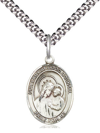 Pewter Our Lady of Good Counsel Medal Religious Jewelry Engraved Catholic Saint Jewelry