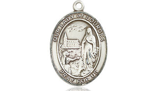 Sterling Silver Our Lady of Lourdes Medal Engraved Catholic Saint Jewelry