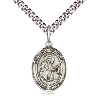 Pewter Our Lady of Mercy Medal Religious Jewelry Engraved Catholic Saint Jewelry