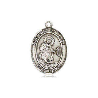 Sterling Silver Our Lady of Mercy Medal Engraved Catholic Saint Jewelry