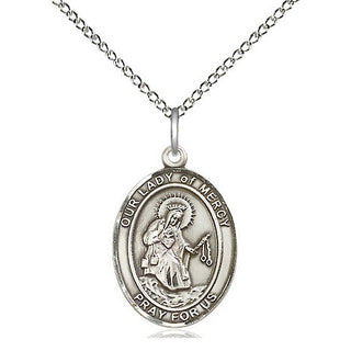 Sterling Silver Our Lady of Mercy Medal Religious Jewelry Engraved Catholic Saint Jewelry