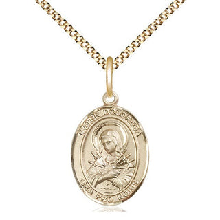 14kt Gold Filled Mater Dolorosa Medal Religious Jewelry Engraved Catholic Saint Jewelry