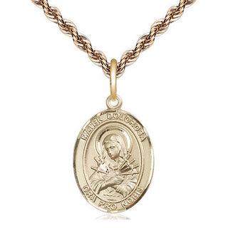 14kt Gold Filled Mater Dolorosa Medal Religious Jewelry Engraved Catholic Saint Jewelry