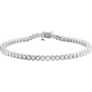 14K White 6 CTW Natural Diamond Line 7 1/4" Bracelet