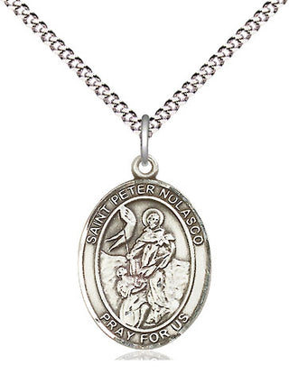 Sterling Silver Saint Peter Nolasco Medal Religious Jewelry Engraved Catholic Saint Jewelry