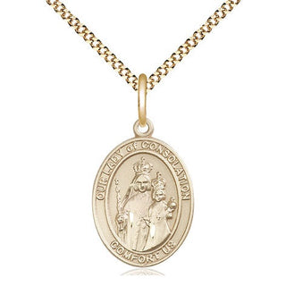 14kt Gold Filled Our Lady of Consolation Medal Religious Jewelry Engraved Catholic Saint Jewelry