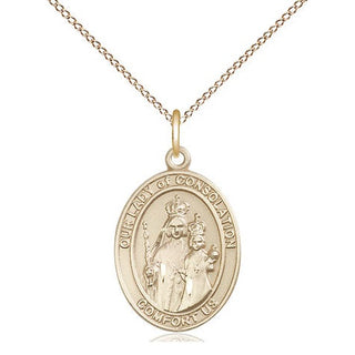 14kt Gold Filled Our Lady of Consolation Medal Religious Jewelry Engraved Catholic Saint Jewelry