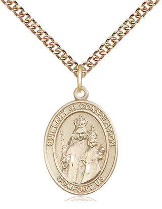 14kt Gold Filled Our Lady of Consolation Medal Religious Jewelry Engraved Catholic Saint Jewelry