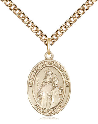 14kt Gold Filled Our Lady of Consolation Medal Religious Jewelry Engraved Catholic Saint Jewelry