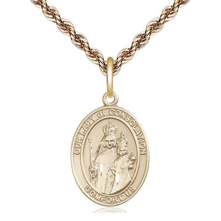 14kt Gold Filled Our Lady of Consolation Medal Religious Jewelry Engraved Catholic Saint Jewelry