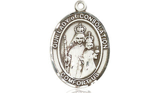 Sterling Silver Our Lady of Consolation Medal Engraved Catholic Saint Jewelry