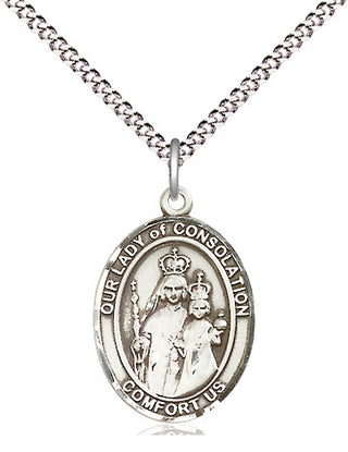 Sterling Silver Our Lady of Consolation Medal Religious Jewelry Engraved Catholic Saint Jewelry