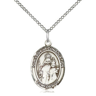 Sterling Silver Our Lady of Consolation Medal Religious Jewelry Engraved Catholic Saint Jewelry