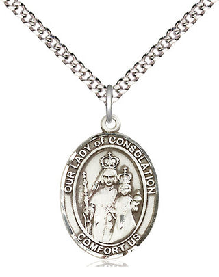 Sterling Silver Our Lady of Consolation Medal Religious Jewelry Engraved Catholic Saint Jewelry
