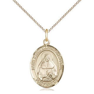 14kt Gold Filled Marie Magdalen Postel Medal Religious Jewelry Engraved Catholic Saint Jewelry