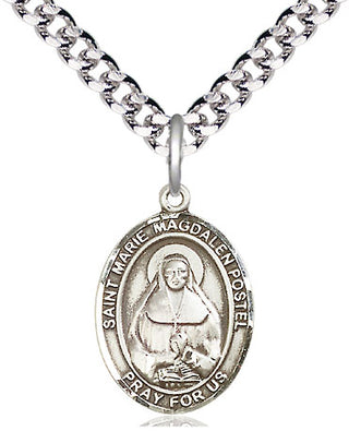 Pewter Marie Magdalen Postel Medal Religious Jewelry Engraved Catholic Saint Jewelry
