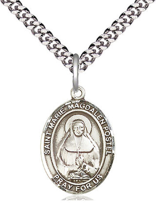 Pewter Marie Magdalen Postel Medal Religious Jewelry Engraved Catholic Saint Jewelry