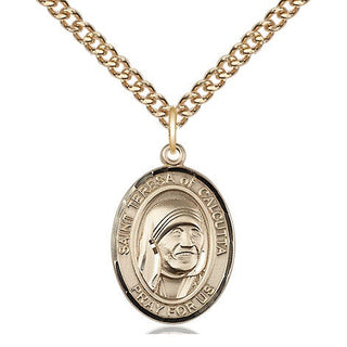 14kt Gold Filled Saint Teresa of Calcutta Medal Religious Jewelry Engraved Catholic Saint Jewelry