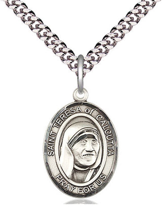 Pewter Saint Teresa of Calcutta Medal Religious Jewelry Engraved Catholic Saint Jewelry