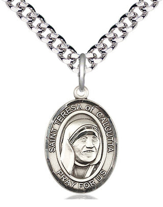 Pewter Saint Teresa of Calcutta Medal Religious Jewelry Engraved Catholic Saint Jewelry
