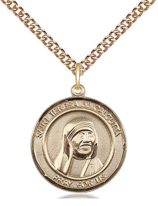 14kt Gold Filled Saint Teresa of Calcutta Medal Religious Jewelry Engraved Catholic Saint Jewelry