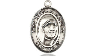 Sterling Silver Saint Teresa of Calcutta Medal Religious Jewelry Engraved Catholic Saint Jewelry