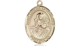 14kt Gold Filled Saint Lidwina of Schiedam Medal Engraved Catholic Saint Jewelry