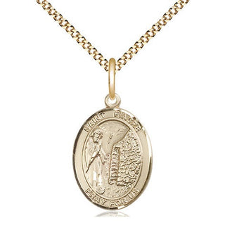 14kt Gold Filled Saint Fiacre Medal Religious Jewelry Engraved Catholic Saint Jewelry