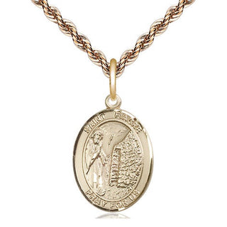14kt Gold Filled Saint Fiacre Medal Religious Jewelry Engraved Catholic Saint Jewelry
