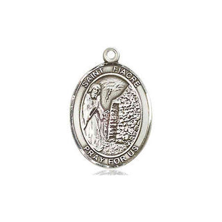 Sterling Silver Saint Fiacre Medal Religious Jewelry Engraved Catholic Saint Jewelry