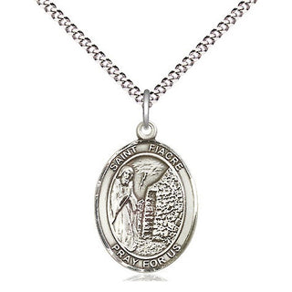 Sterling Silver Saint Fiacre Medal Religious Jewelry Engraved Catholic Saint Jewelry